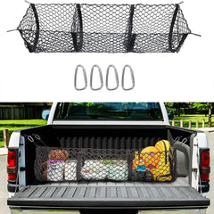 Heavy Duty Cargo Net Trunk Bed Organizer with 4 Metal Hooks 43.3in x 11.8in