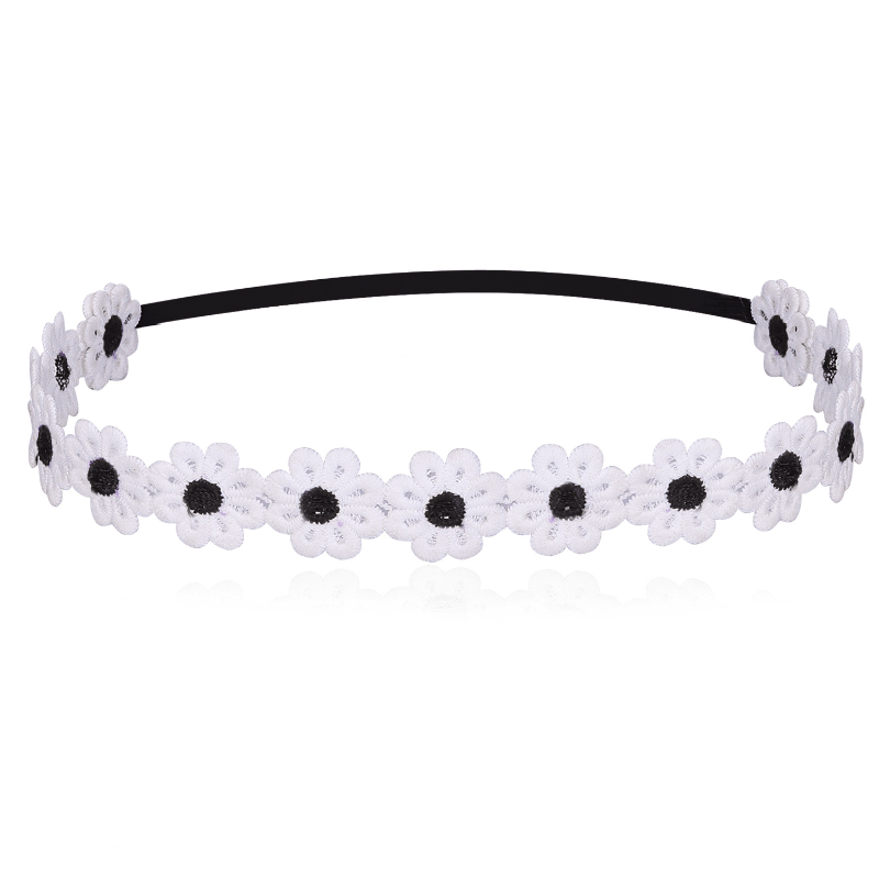 Soft Lace Headband Elastic Daisy Hair Band Summer Girls Hair Accessories