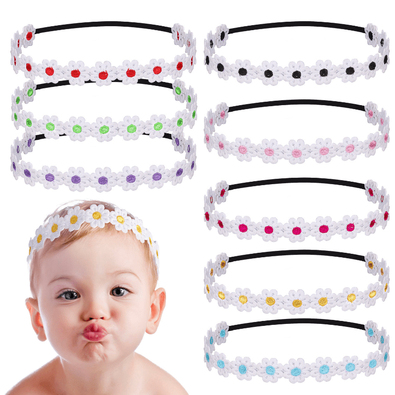 Soft Lace Headband Elastic Daisy Hair Band Summer Girls Hair Accessories