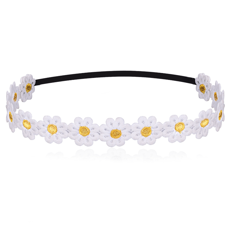 Soft Lace Headband Elastic Daisy Hair Band Summer Girls Hair Accessories