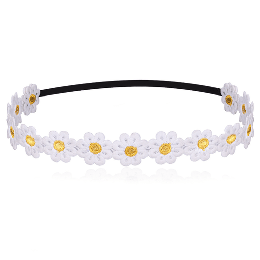 Soft Lace Headband Elastic Daisy Hair Band Summer Girls Hair Accessories