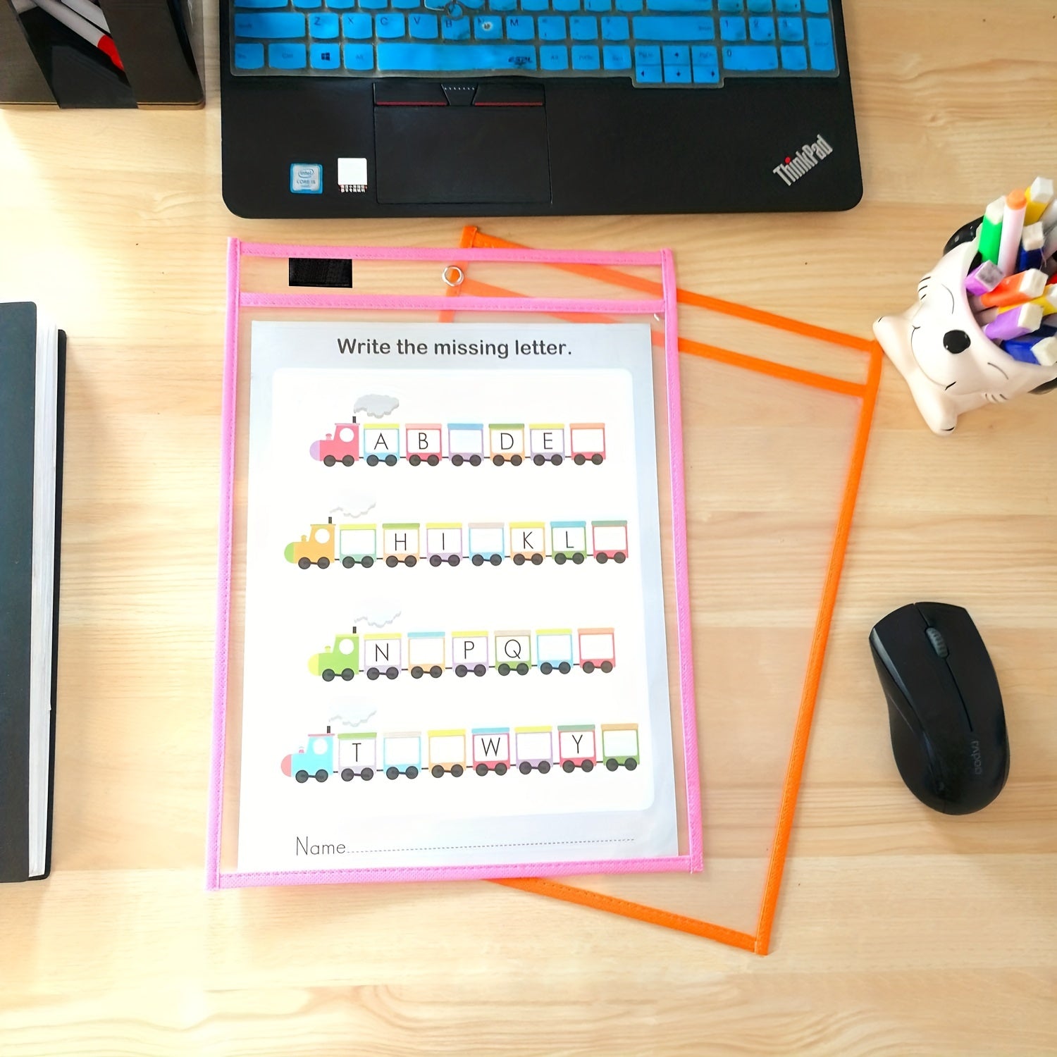 6/10pcs Reusable Dry Erase Pockets, Clear Plastic Sheet Protectors