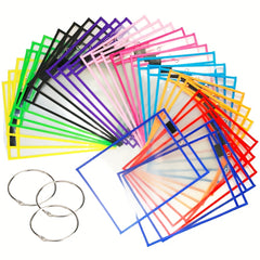 6/10pcs Reusable Dry Erase Pockets, Clear Plastic Sheet Protectors