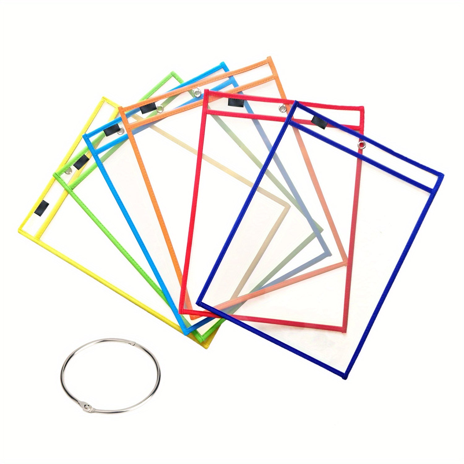 6/10pcs Reusable Dry Erase Pockets, Clear Plastic Sheet Protectors