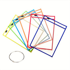 6/10pcs Reusable Dry Erase Pockets, Clear Plastic Sheet Protectors