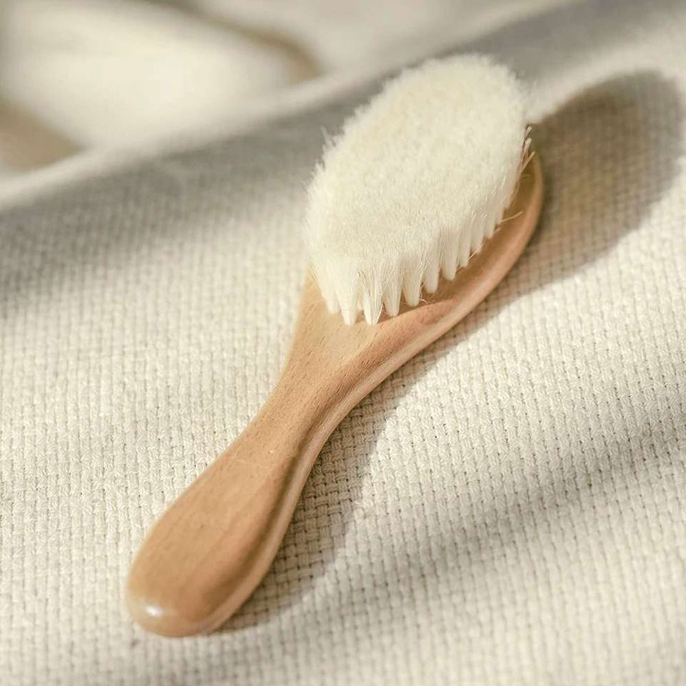 Natural Wool Baby Wooden Brush Soft Bristle Massage Bath Brush