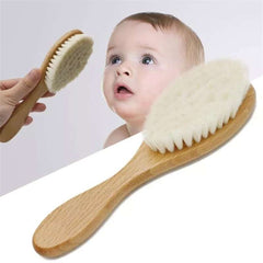 Natural Wool Baby Wooden Brush Soft Bristle Massage Bath Brush