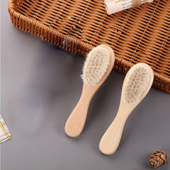 Natural Wool Baby Wooden Brush Soft Bristle Massage Bath Brush