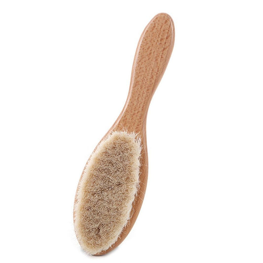 Natural Wool Baby Wooden Brush Soft Bristle Massage Bath Brush