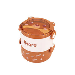 Cartoon Double layer Student Lunch Box Bento Box Leakproof Food Container