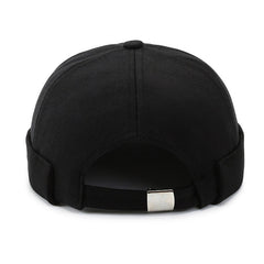 Melon Skin Hat Retro Brimless Landlord Hat With Rudder Embroidery
