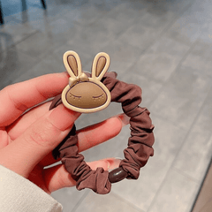 3pcs Bunny Elastic Hair Ties Cartoon Scrunchie Ponytail Holder For Girls