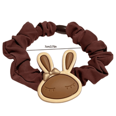 3pcs Bunny Elastic Hair Ties Cartoon Scrunchie Ponytail Holder For Girls