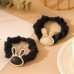 3pcs Bunny Elastic Hair Ties Cartoon Scrunchie Ponytail Holder For Girls