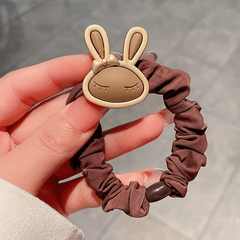 3pcs Bunny Elastic Hair Ties Cartoon Scrunchie Ponytail Holder For Girls