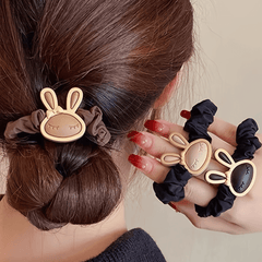 3pcs Bunny Elastic Hair Ties Cartoon Scrunchie Ponytail Holder For Girls