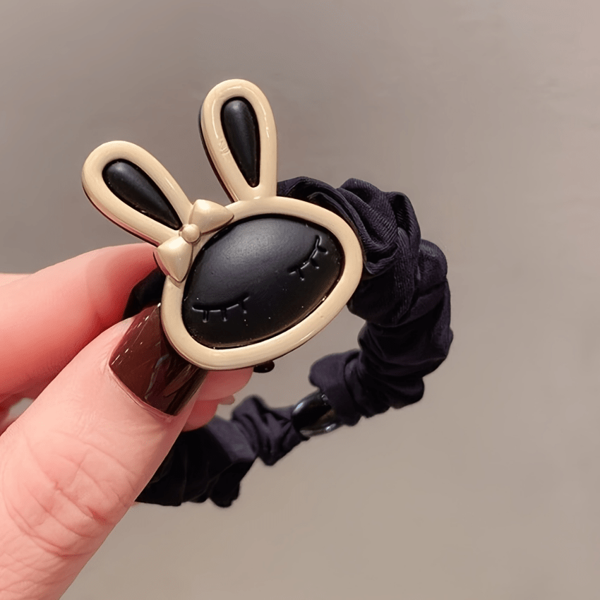 3pcs Bunny Elastic Hair Ties Cartoon Scrunchie Ponytail Holder For Girls
