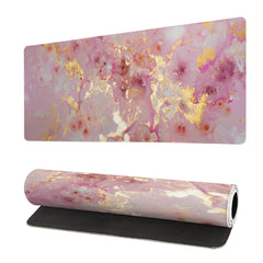 Large Pink Desk Mat Gaming Mousepad Marble Design