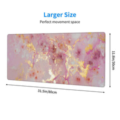 Large Pink Desk Mat Gaming Mousepad Marble Design