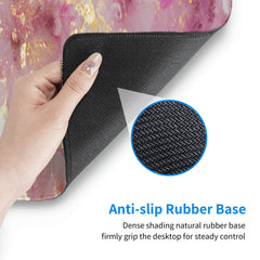 Large Pink Desk Mat Gaming Mousepad Marble Design