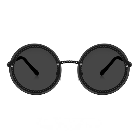 Y2K Round Rimless Sunglasses Chain Charm UV400 Summer Beach Party
