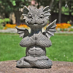 Dragon Meditated Resin Garden Statue Yard Art Decoration