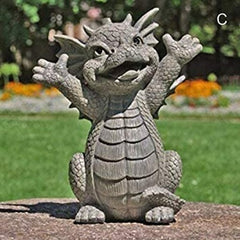 Dragon Meditated Resin Garden Statue Yard Art Decoration
