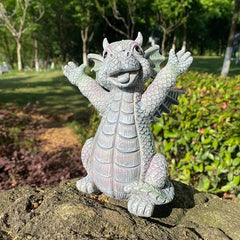 Dragon Meditated Resin Garden Statue Yard Art Decoration