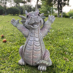 Dragon Meditated Resin Garden Statue Yard Art Decoration