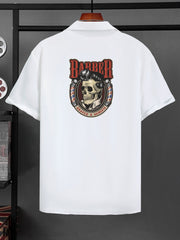 Skateboarding Panda Print Men's Short Sleeve Shirt for Summer Vacation