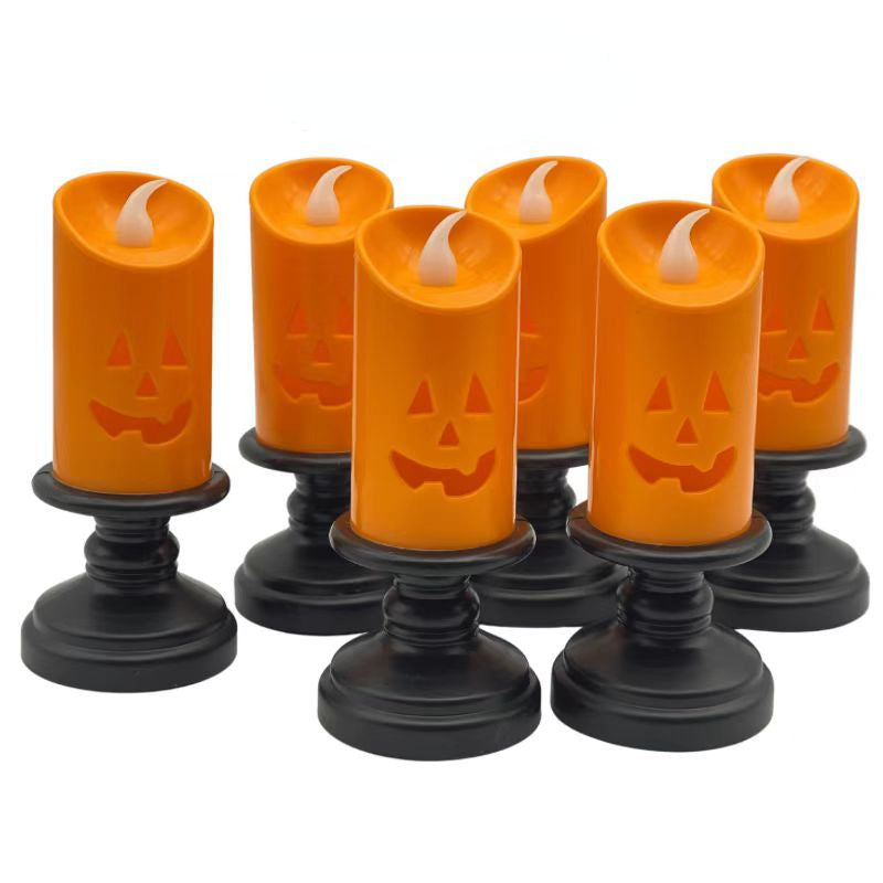 Halloween Pumpkin Lantern Candlestick Decor