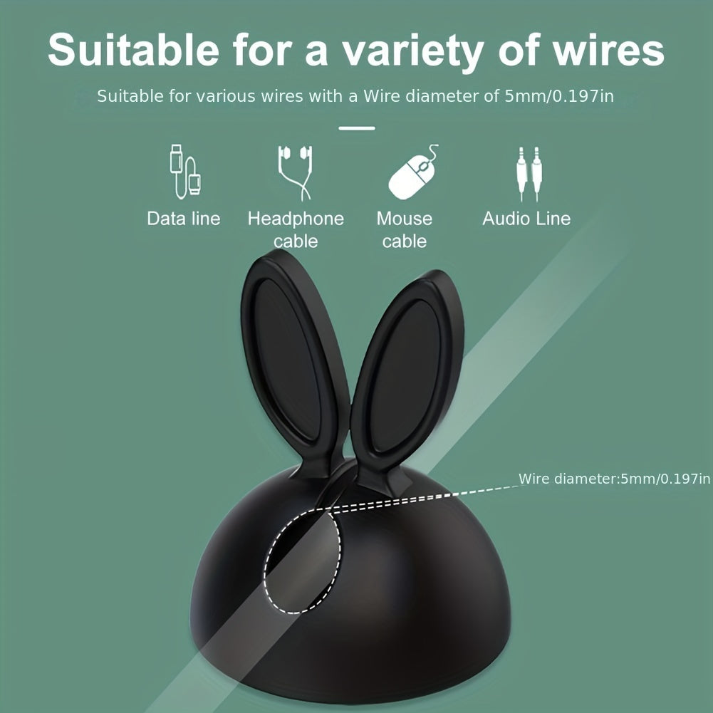 2-Piece Rabbit Ear Desktop Wire Organizer and Universal Anti-Winding Wire Holder