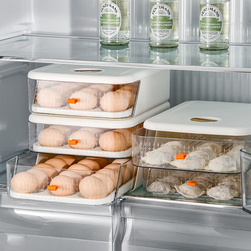 Refrigerator Egg Fresh Keeping Storage Box Drawer Leak Proof Plastic