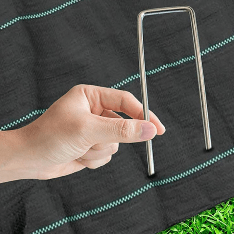 50pcs Galvanized Steel Garden Stakes 11 Gauge U Shaped Pins for Lawn Fabrics