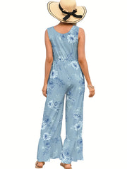 Floral Print Sleeveless Jumpsuit for Women