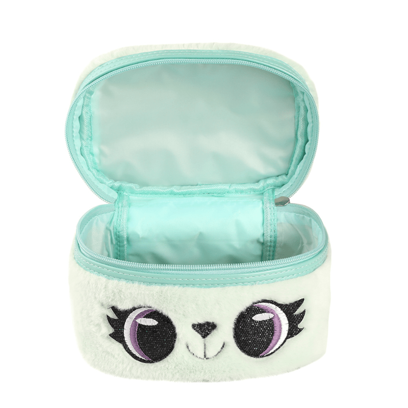 Girls Cartoon Plush Storage Bag Large Capacity Portable Cosmetic Travel Storage