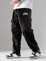 Men's Classic Cargo Pants with Drawstring Waist - Loose Straight Leg