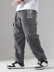 Men's Classic Cargo Pants with Drawstring Waist - Loose Straight Leg