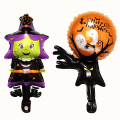 Halloween Party Balloons Yellow Pumpkin Ghost Spider Witch Bat Skeleton