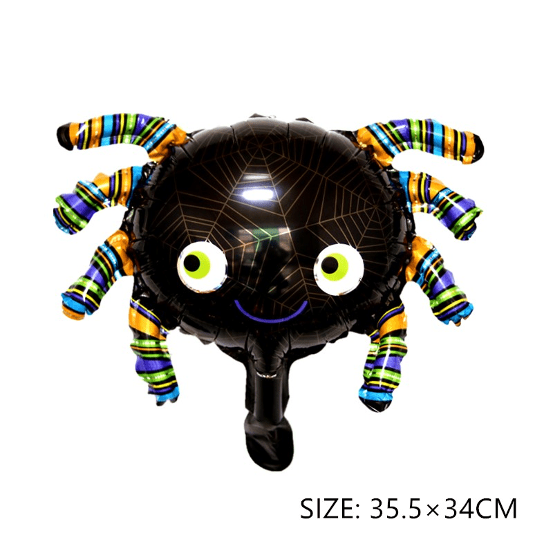 Halloween Party Balloons Yellow Pumpkin Ghost Spider Witch Bat Skeleton