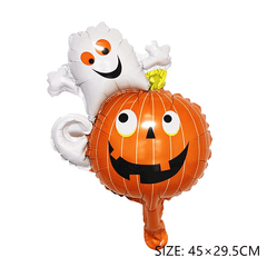 Halloween Party Balloons Yellow Pumpkin Ghost Spider Witch Bat Skeleton