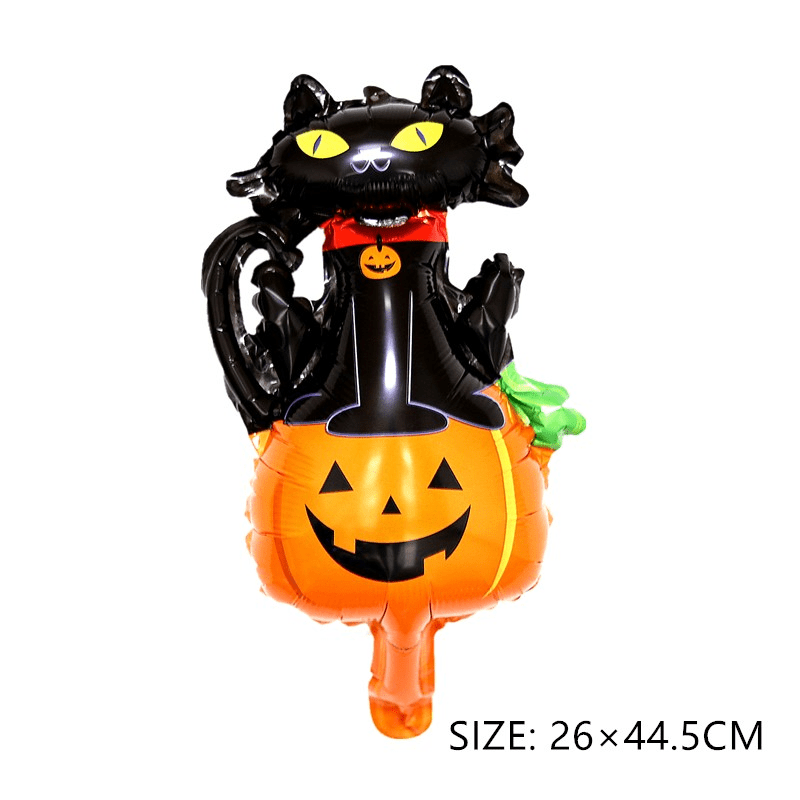 Halloween Party Balloons Yellow Pumpkin Ghost Spider Witch Bat Skeleton