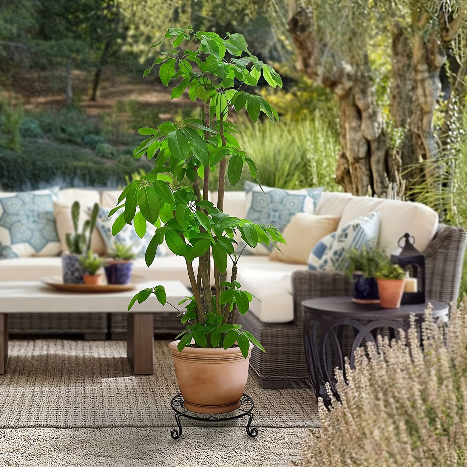 2pcs Plant Stand Heavy Duty Potted Holder Indoor Outdoor Metal