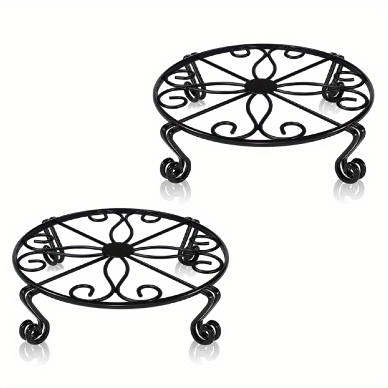 2pcs Plant Stand Heavy Duty Potted Holder Indoor Outdoor Metal