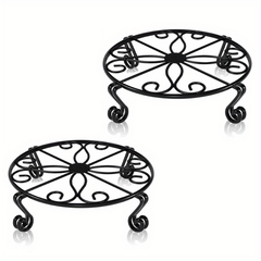 2pcs Plant Stand Heavy Duty Potted Holder Indoor Outdoor Metal