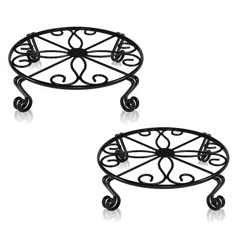 2pcs Plant Stand Heavy Duty Potted Holder Indoor Outdoor Metal