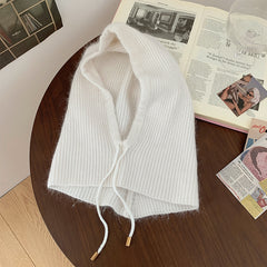 Fashionable Neck Cover And Windproof Plain Knit Beanie Hat
