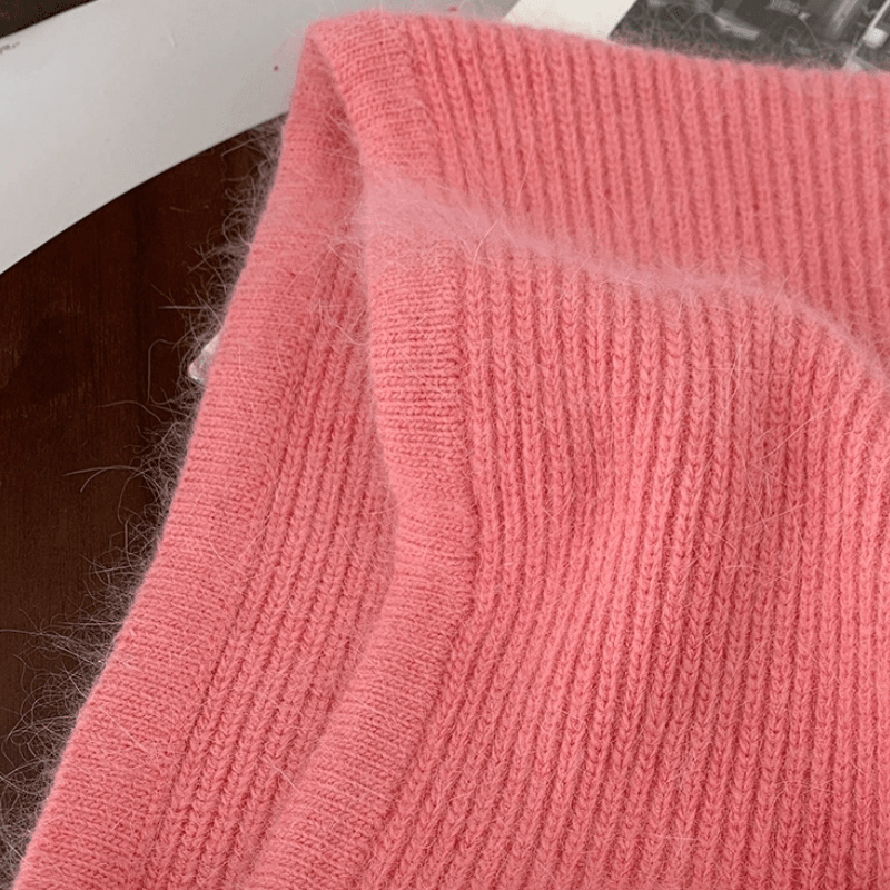 Fashionable Neck Cover And Windproof Plain Knit Beanie Hat