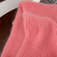 Fashionable Neck Cover And Windproof Plain Knit Beanie Hat