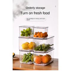 3pcs Refrigerator Storage Box Freshkeeping Box Vegetables And Fruits